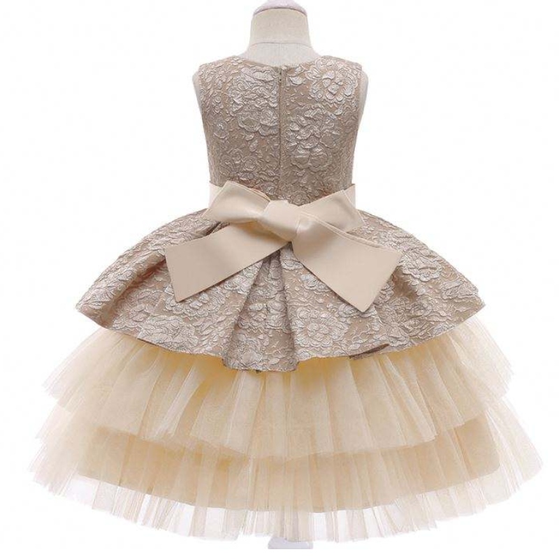 Baige Princess Flower Girl Dress Summer Tutu حفل زفاف حفل عيد ميلاد الأطفال