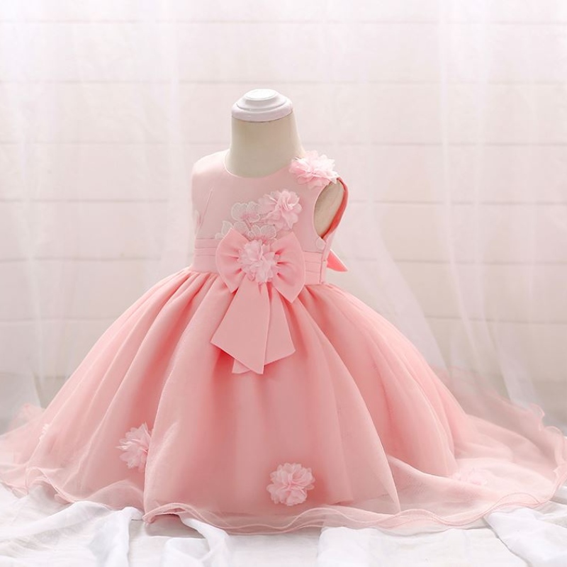 Girls Flower Girl Dress Kids Wedding Dresses Party First Communion ؛ فستان أزياء حفل زهرة عيد ميلاد