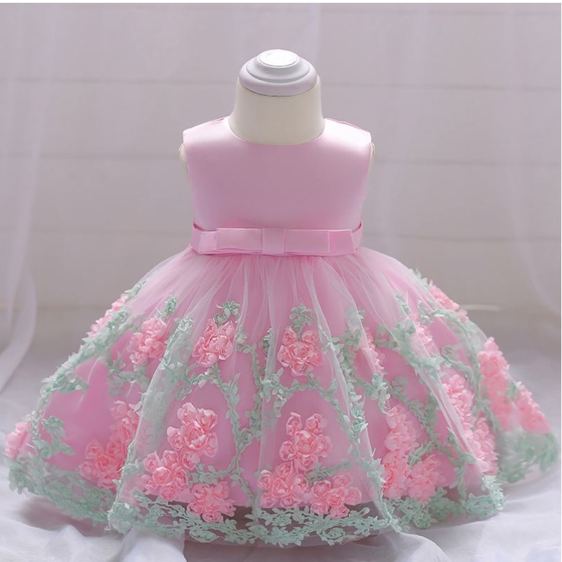 Baige Children Fashion Party Frock Kids Ware Flower Girl Dress for Kids 0-2 years