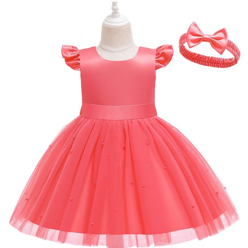 Baige New Kids Frocks Designs Boutique Children Dresses Birthday Girl Girl Walk Western Dress D0760