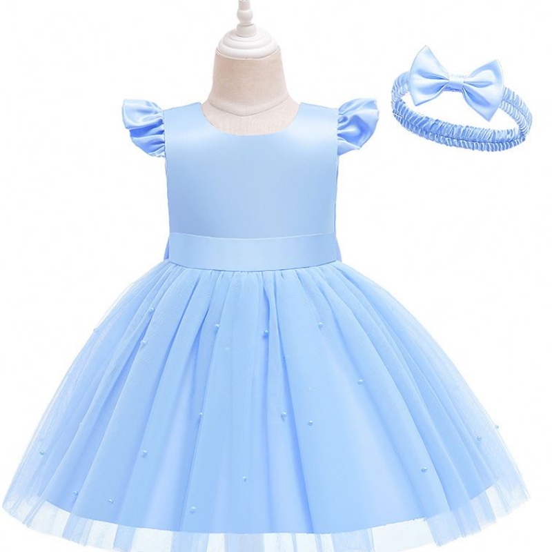 Baige New Kids Frocks Designs Boutique Children Dresses Birthday Girl Girl Walk Western Dress D0760