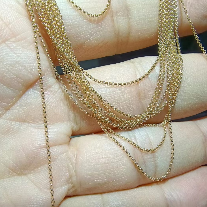 18K/14K/10K/9K DIY قلادة ذهبية جاهزة للشحن