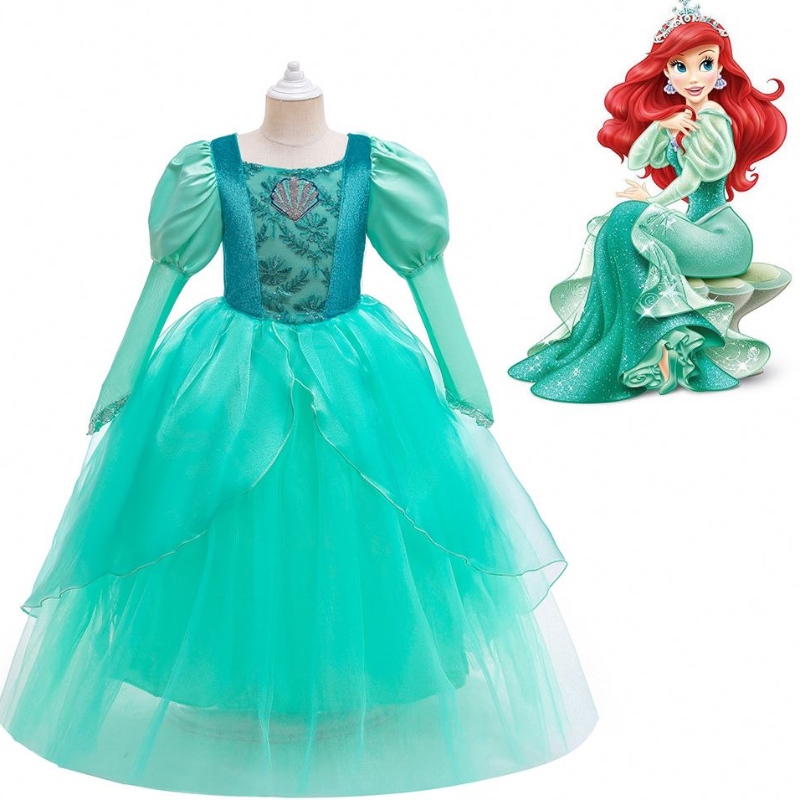 Baige Kids Girl Mermaid Ariel Princess Dress for Kids Bird Girl Halloween Assume Christmas Dress Rapunzel