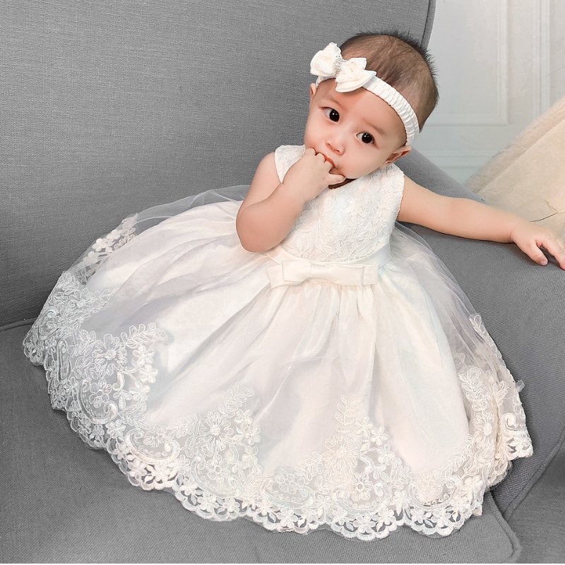 Amazon Hot Sale Kids Princess Dress Bow Lace Dress Dress Sweet Party Dress