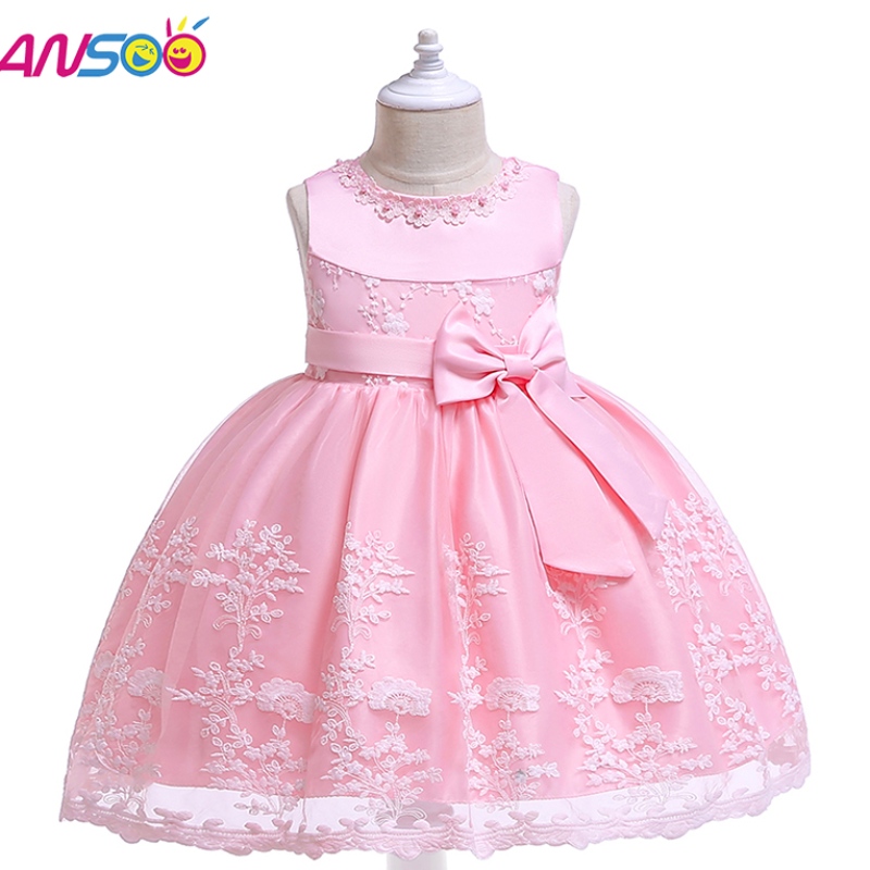 ansoo Princess Flower Girl Dress Summer Tutu Wedding Birthday Party Dresses for Girls