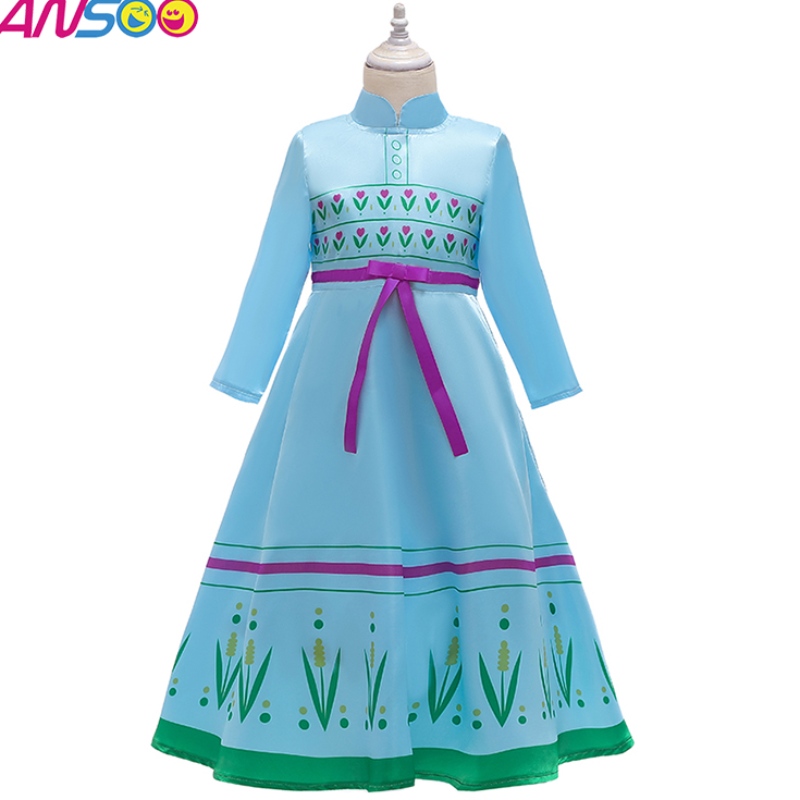 ansoo anna princess conture for Kids Halloween Christmas Party Cosplay Snow Queen Girls Prom Vold