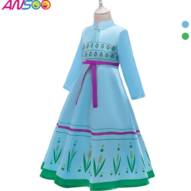 ansoo anna princess conture for Kids Halloween Christmas Party Cosplay Snow Queen Girls Prom Vold