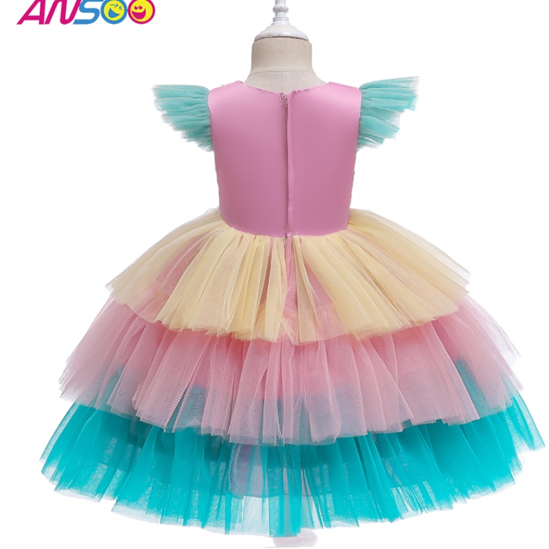 Ansoo Luxury Mermaid Scales Ballet Tutu Kids Girls Frants Halloween Cosplay Costumes Dress For Girl