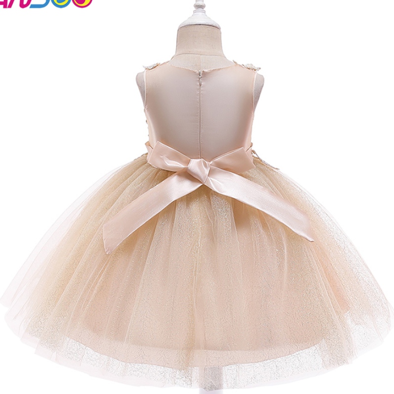 ANSSO Factory Direct Sale Kids Clothing Daily Tutu Dress مع Bow Wholesale Toddler Baby Girls Princess