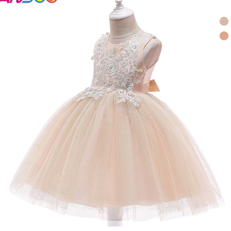 ANSSO Factory Direct Sale Kids Clothing Daily Tutu Dress مع Bow Wholesale Toddler Baby Girls Princess