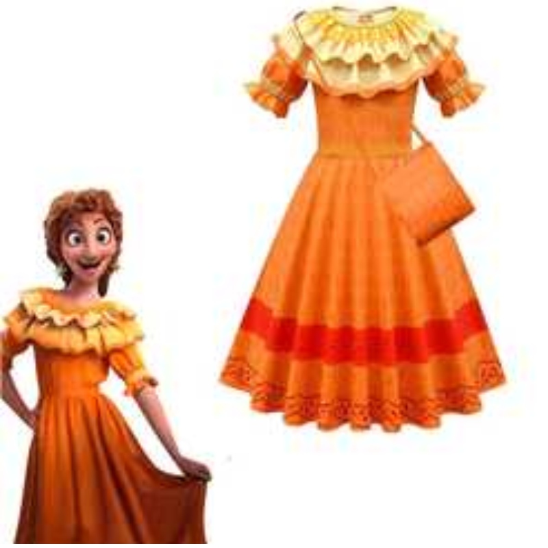 2022 Amazon Hot Sale Wholesale New Style Kids Best Cartoon Encanto Cosplay Costumes Girls Princess Dress