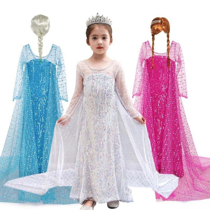 Baige ins Amazon Sale Snow Queen Elsa Dress Blingbling Halloween Princess Girl Girl Birthday Frys