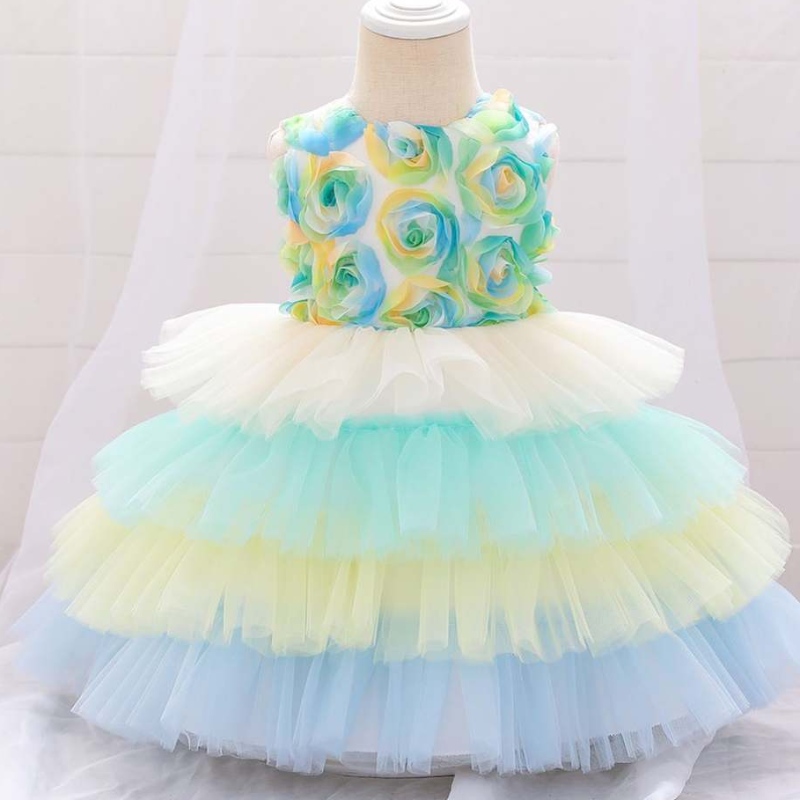 2020 Flower Newborn Baby Baptism Frock First Communion ؛ ارتداء كعكة توتو الأميرة فساتين