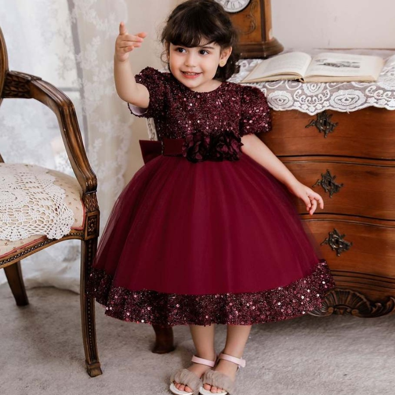 Baige Flower Girl Dresses 2022 Short Sleeves Endized India Collection Floral Party Dresses