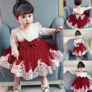 Baige New Lace Baby Girl Dresses Flower Flower Girl Wedding Birthday Party for 0-3 year ware