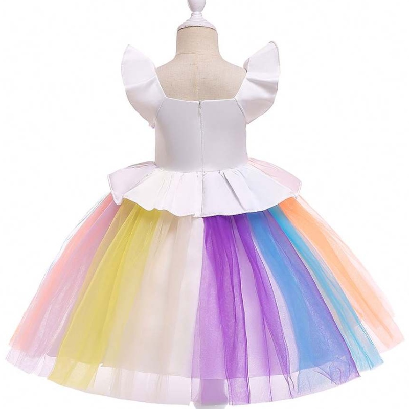 Baige Unicorn Kids Clothing تصميم جديد طفلة فتاة لطيف الفساتين أداء اللباس L5090