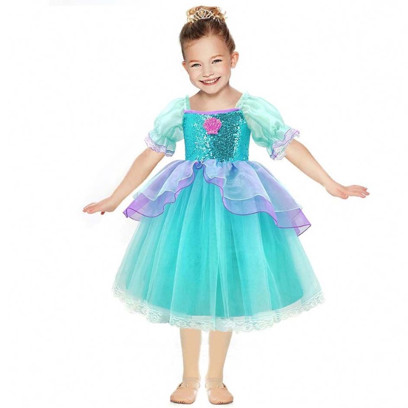 Baigelittle Mermaid Ariel Princess Dress Asy Halloween Comples Dress Up Party Girls Cosplay Kids Ball Ball