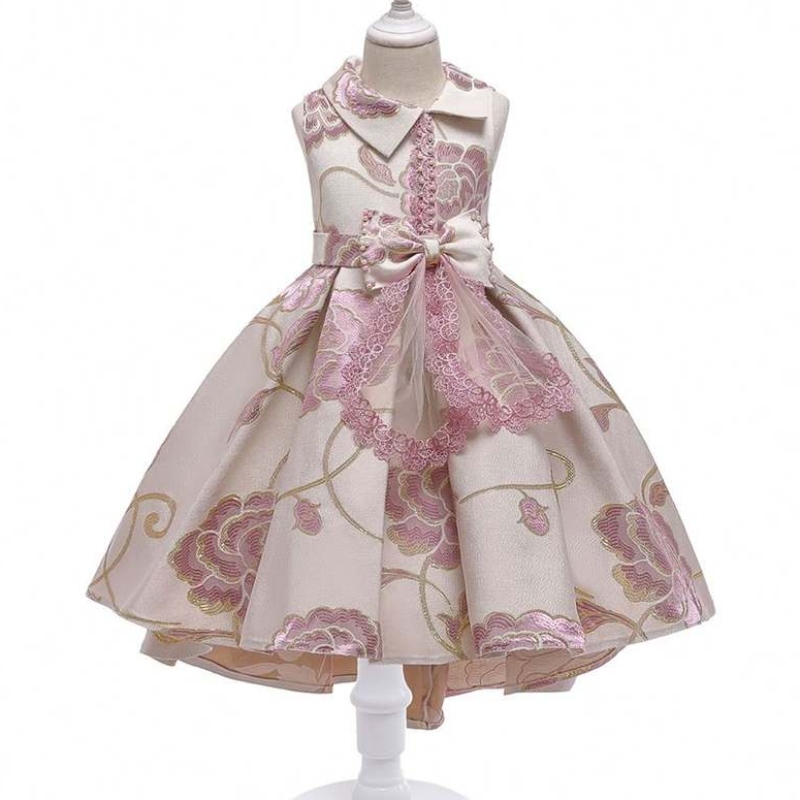 Baige 3-10years Factory Wholesale Kids Party Dress Kids Wedding Party Tailing Dress T5189