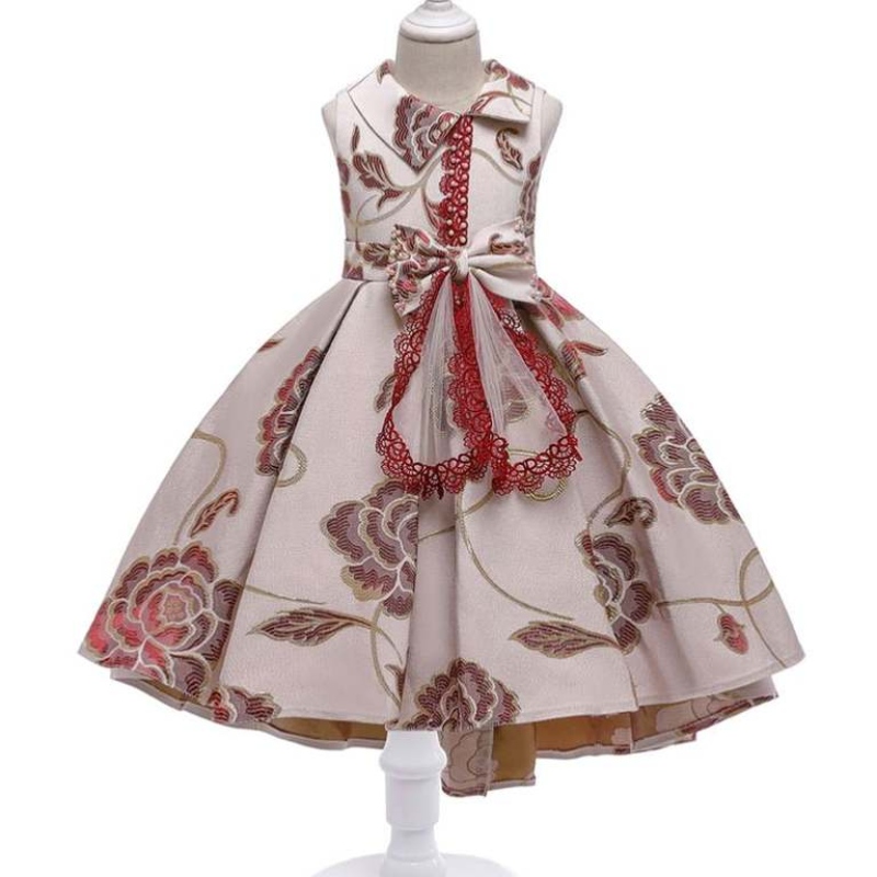 Baige 3-10years Factory Wholesale Kids Party Dress Kids Wedding Party Tailing Dress T5189