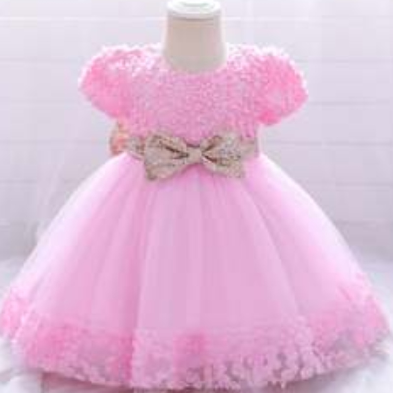 Baige Hot Dresses New Dresses Flower Birthday Children Baby Girls Party Dress Design with Bow L1941XZ