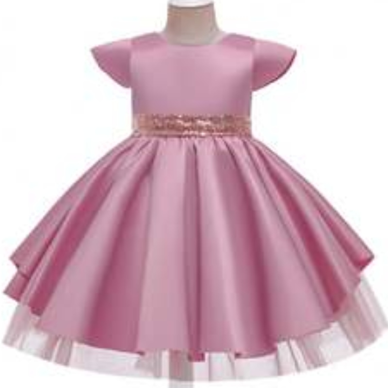 Baige 8 Colors New Girls Bow Lace Princess Dress Summer Summered Birthday Party Wear