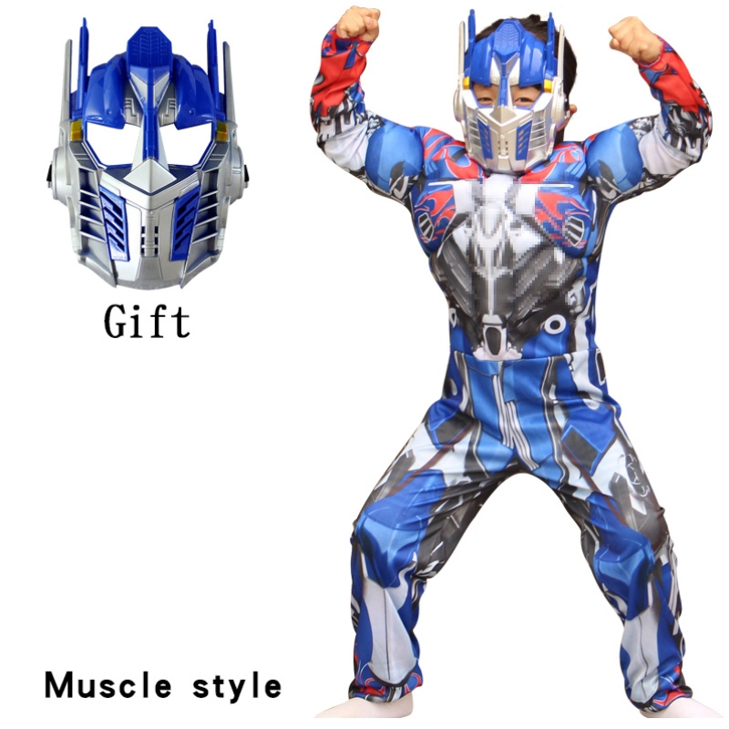 الأولاد Optimus Muscle Robot Prime Vanct Up American Boy Superio Purim Cosplay Alexeen Child Costume