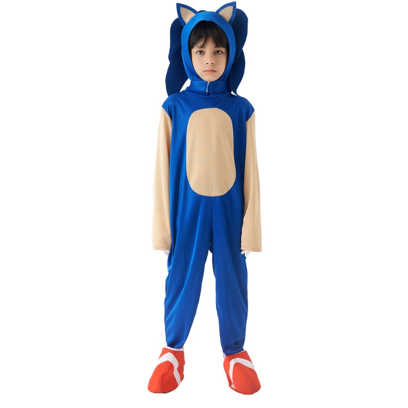 2022 Kids Cute Super Sonic Movie Costume Performance Black Blue Sonic Costume