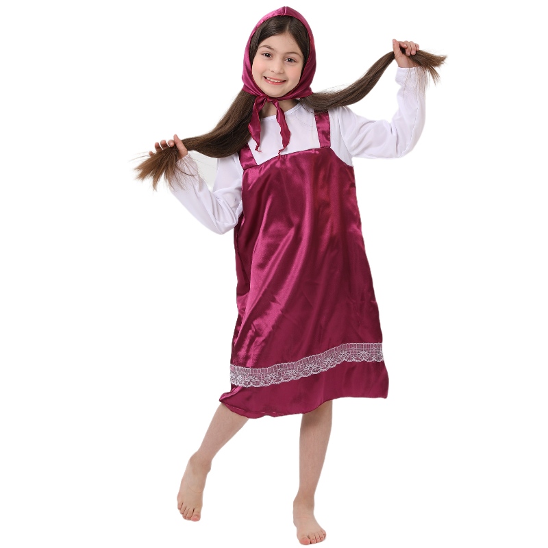 الأطفال الخيالي الحكاية شخصية Cosplay Masa Costume Red Riding Colution