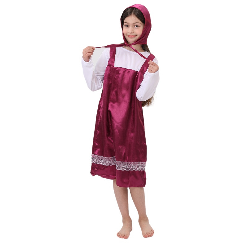 الأطفال الخيالي الحكاية شخصية Cosplay Masa Costume Red Riding Colution