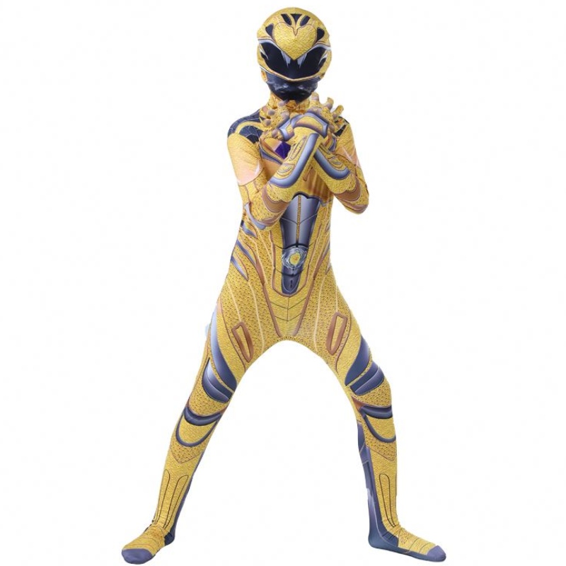 متعدد الألوان ثلاثية الأبعاد المطبوعة هالوين حفلة الرسوم المتحركة الأبطال الخارقة cosplay power ranger phemsuit