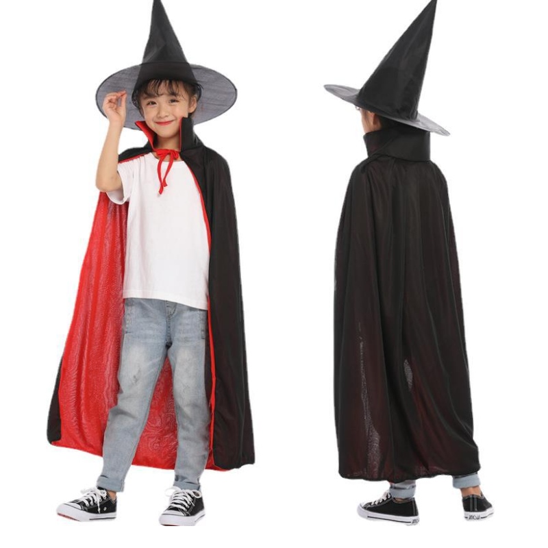 وصول جديد مكياج Cosplay Cloak Witch Cape مع قبعة Halloween Party Cape for Kids