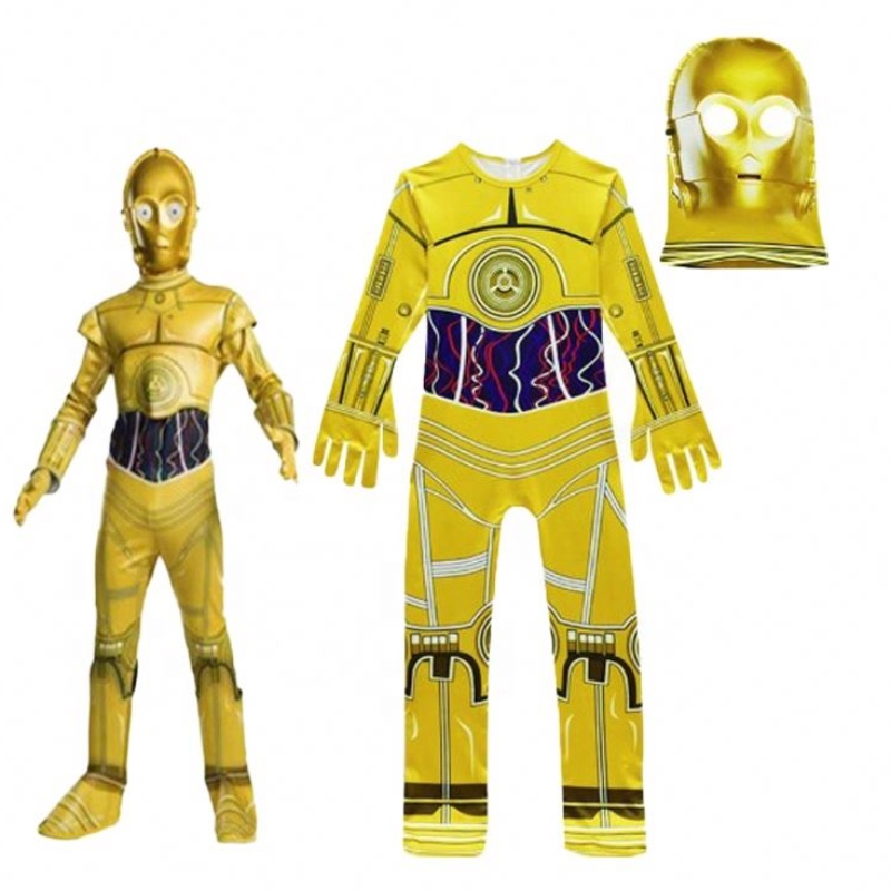جملة فيلم&film بدلة لباس عيد ميلاد هالوين نجم Cosplay Wars Phemsuit C-3PO Robot مع قناع للأطفال