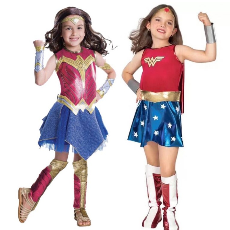 Baige Girls Wonder Woman Costume Halloween مجموعة الأميرة Party Party Dress Ladybug Kids