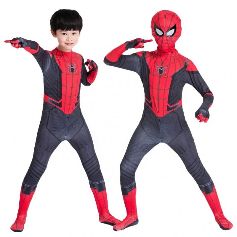 Amazon Hot Sale Wholesale Classic Best Cartoon Red Black Clothing Figura de Accion anime Kids Spiderman Costume