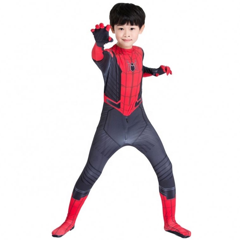 Amazon Hot Sale Wholesale Classic Best Cartoon Red Black Clothing Figura de Accion anime Kids Spiderman Costume