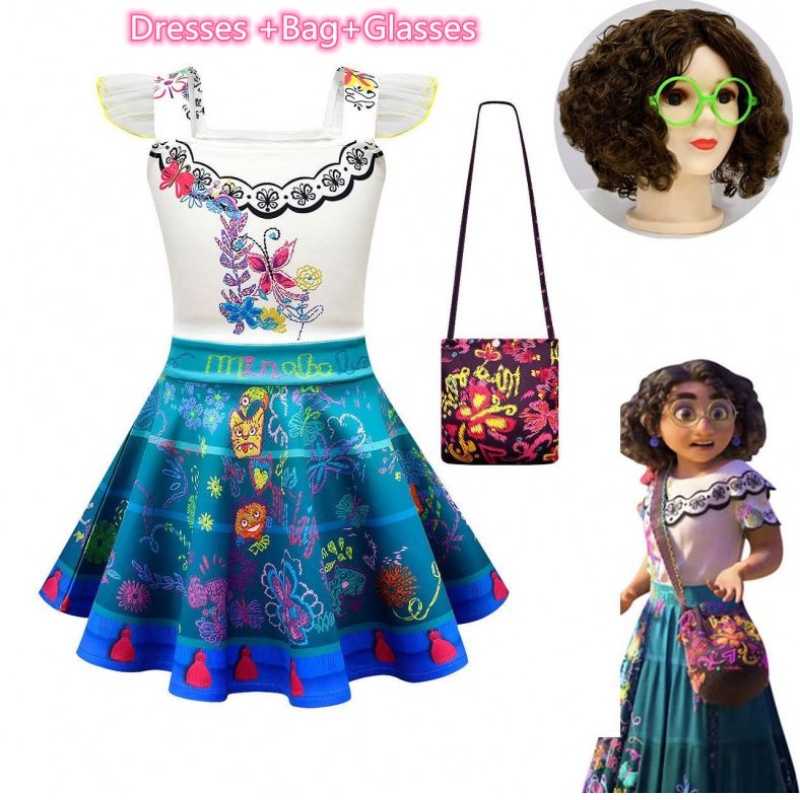 الفتيات Encanto Mirabel Cosplay Costume Kids Carnival Birthday Princess Dress Kids Encanto Dresses