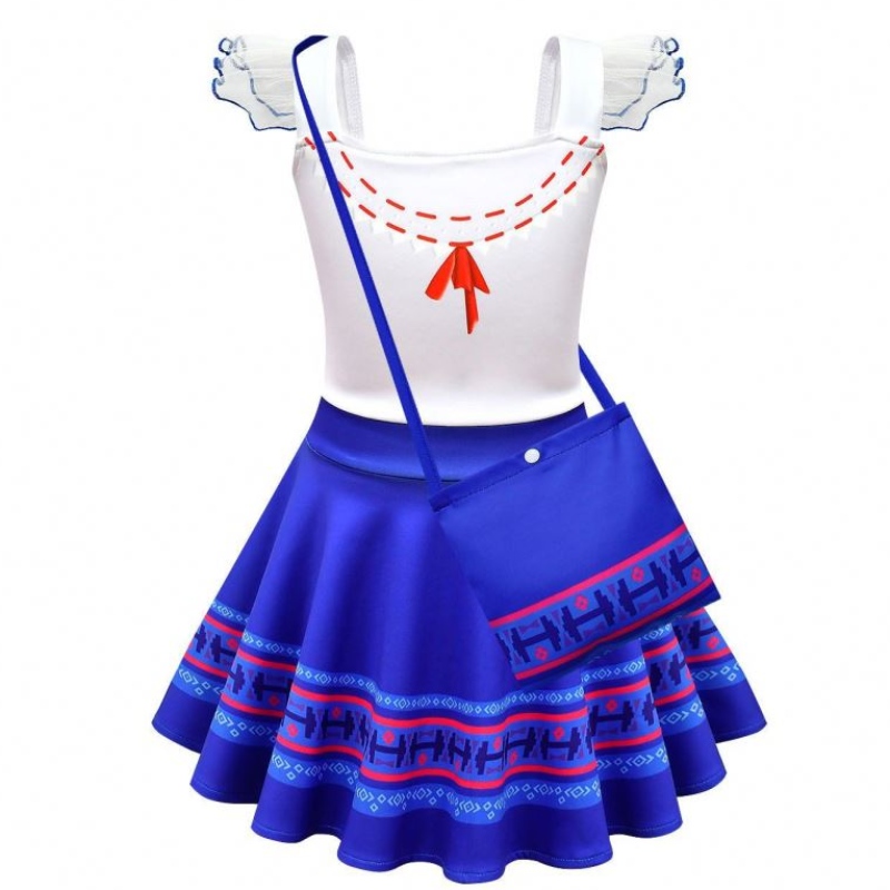 Baige Kids Girls Encanto Mirabel Cosplay Costume Carnival Halloween Princess Party Dress