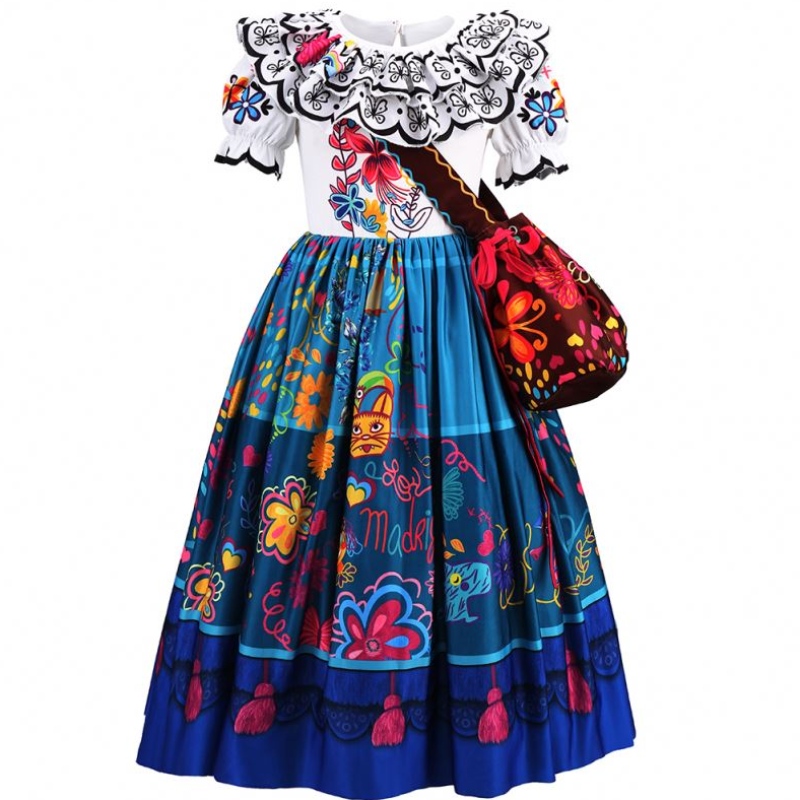 Baige Kids Mirabel Madrigal Movie Costume Halloween Cosplay Girls Birthday Party Princess Encanto Dresses