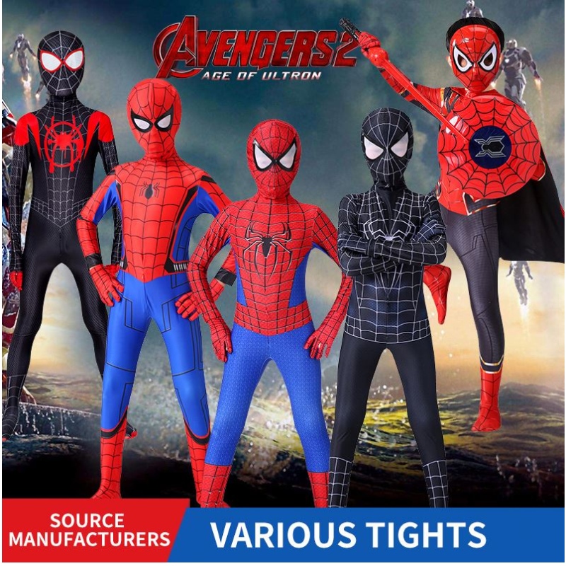 الشركات المصنعة بالجملة مجموعة متنوعة من العنكبوت الموازي العالمي المرن والملابس الأزياء Cosplay Marvel
