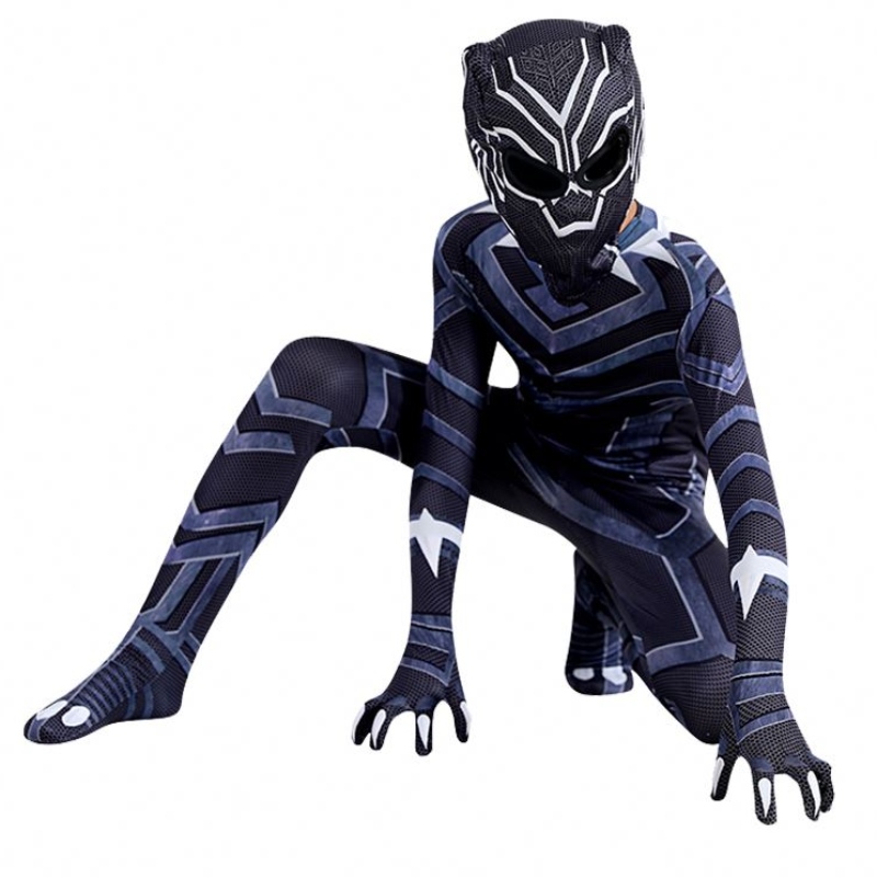 زي الأطفال Cosplay Clothing Black Panther Bodysuit Marvel Superhero Comple Party