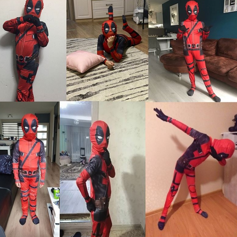 4-12Y BOY DEADPOO COSTUME COSPLAY COSPLAY Superhero COSTUMES SUB