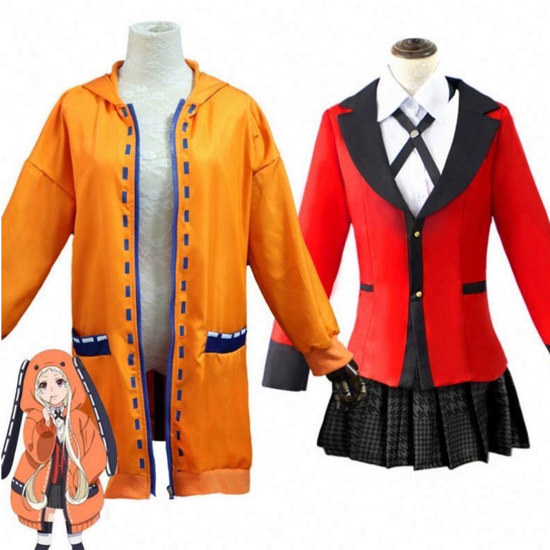 Nime Kakegurui Cosplay Figure Yomotsuki Runa Cosplay Coat Coat JK School Girls Hoodie Halloween Dress for Women