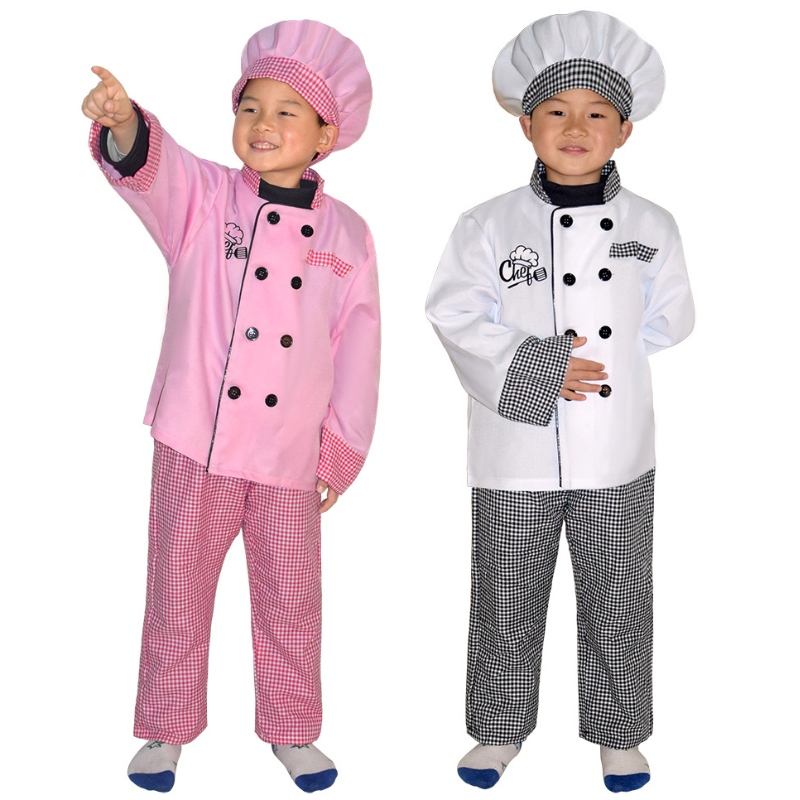 New Style Kids Chef Chef Costume Party Party Cosplay Clothing دور Girl \\'s and Boy \\'s Chef Chef Chef Apron