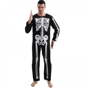 2022 Amazon Phemsuit Phemsuit Pholeween Party Costume Plezume مع طباعة عظم الهيكل العظمي للرجال