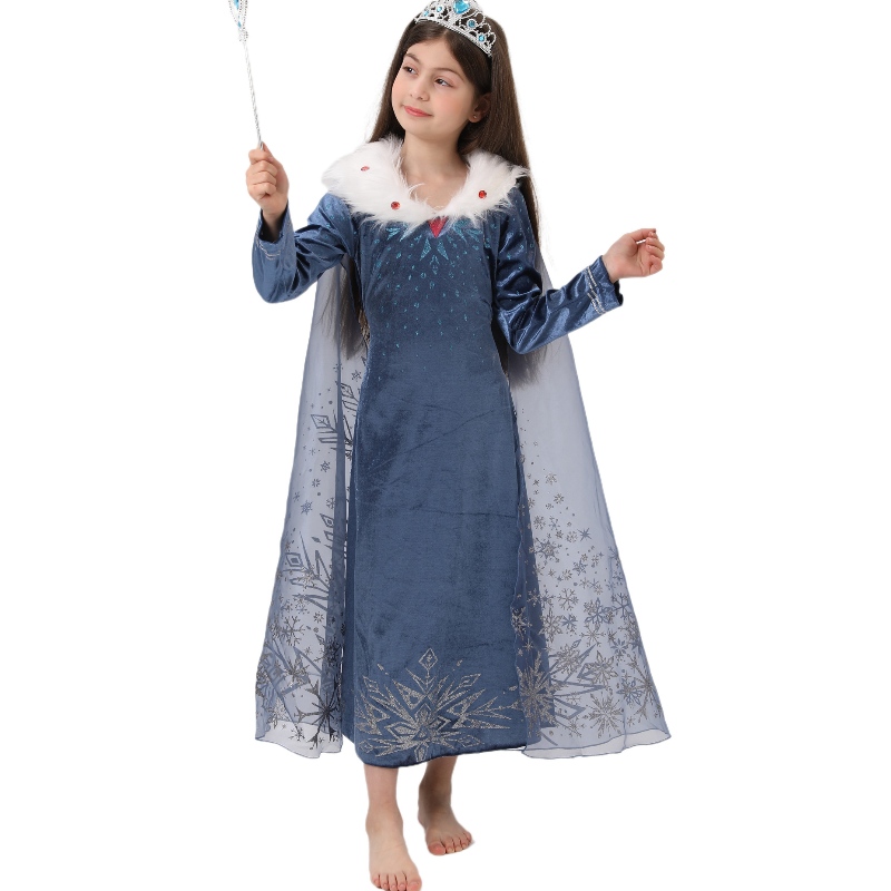 البيع الساخن الأصلي elsa princess dress kids elsa cosplay costume
