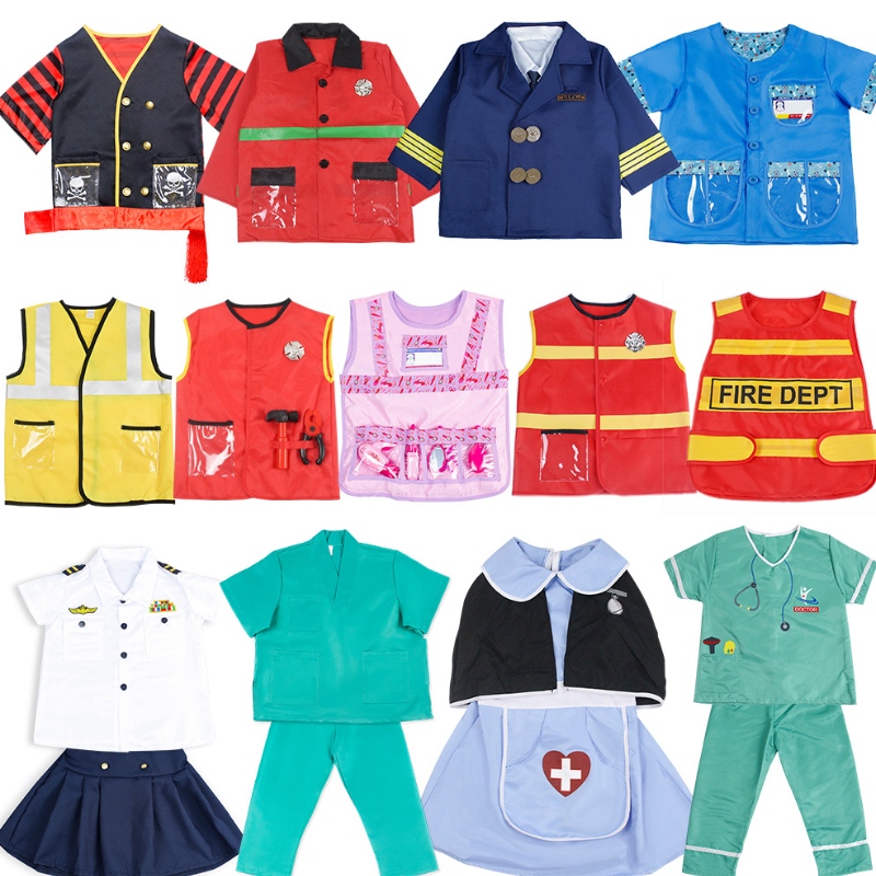 أطفال الهالوين دكتور تأثيري الأزياء رياض الأطفال لاعب الإطفاء ممرضة كوك أزياء أزياء أزياء الطيارين