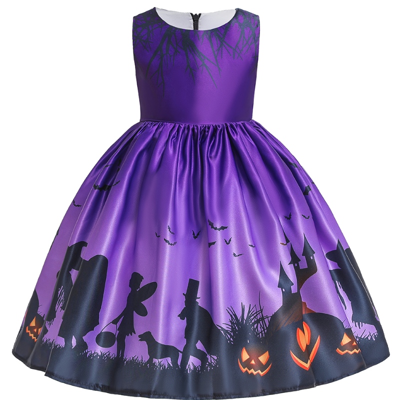 ملابس الأطفال طباعة فستان الأميرة هالوين لجميع القديسين