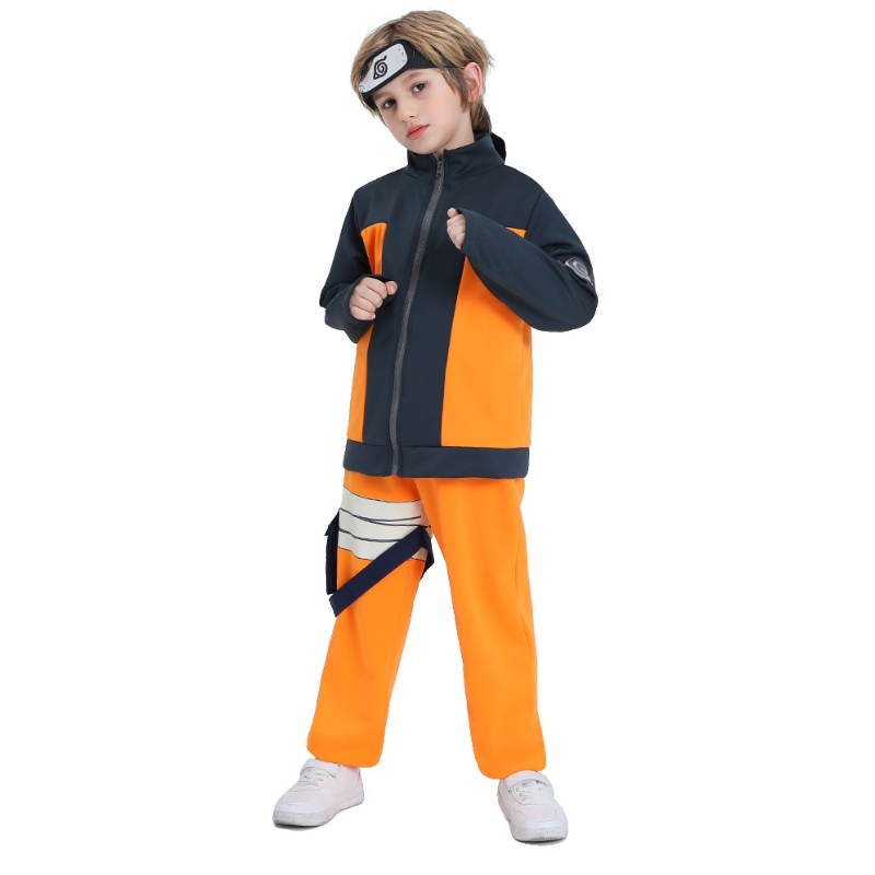 على استعداد لأسهم Shipin Fast Dispatch Kid Boys Halloween Anime Uzumaki Cosplay Costume Zipper Up stupy pants مجموعة كاملة الزي