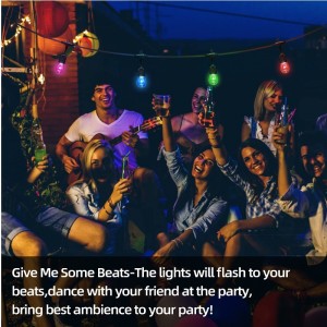 48 قدم تغيير أضواء السلسلة في الهواء الطلق ، 15 مصابيح LED مقاومة للتشويش قابلة للضرب ، IP65 مقاومة للماء ، RGBW الأضواء وميض الأضواء مع RF ...