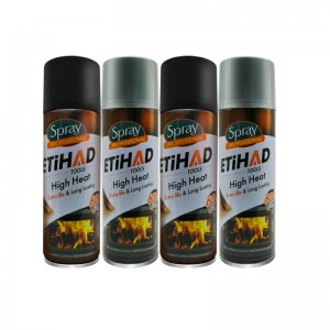 600 درجة مئوية درجة حرارة عالية من اللون الأسود والفضي رذاذ الرش الطلاء الرش عالي الحرارة مقاومة للرذاذ